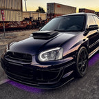 2004-2005 Subaru Impreza WRX/STI Outback Projector Headlights w/ LED Light Bar (Glossy Black Housing/Clear Lens)