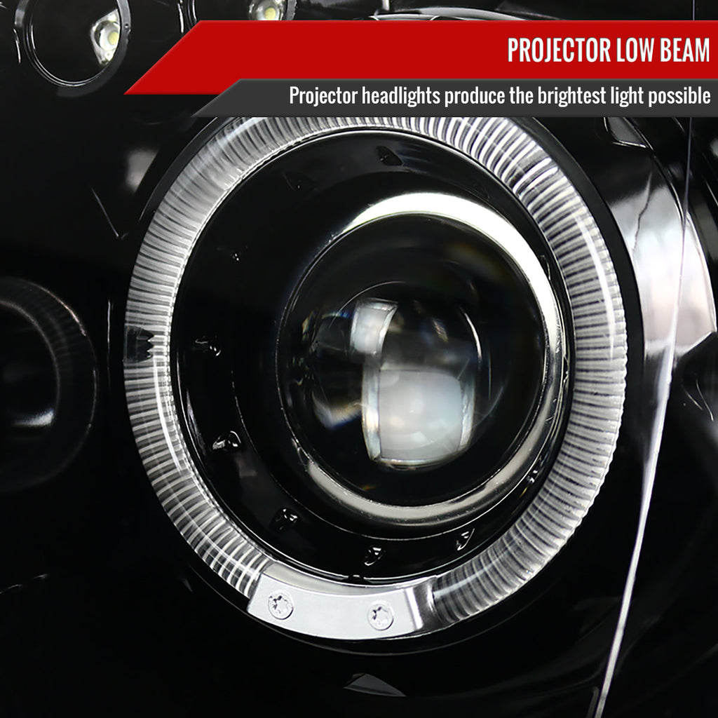 2004-2005 Subaru Impreza WRX/STI Outback Dual Halo Projector Headlights (Jet Black Housing/Clear Lens)
