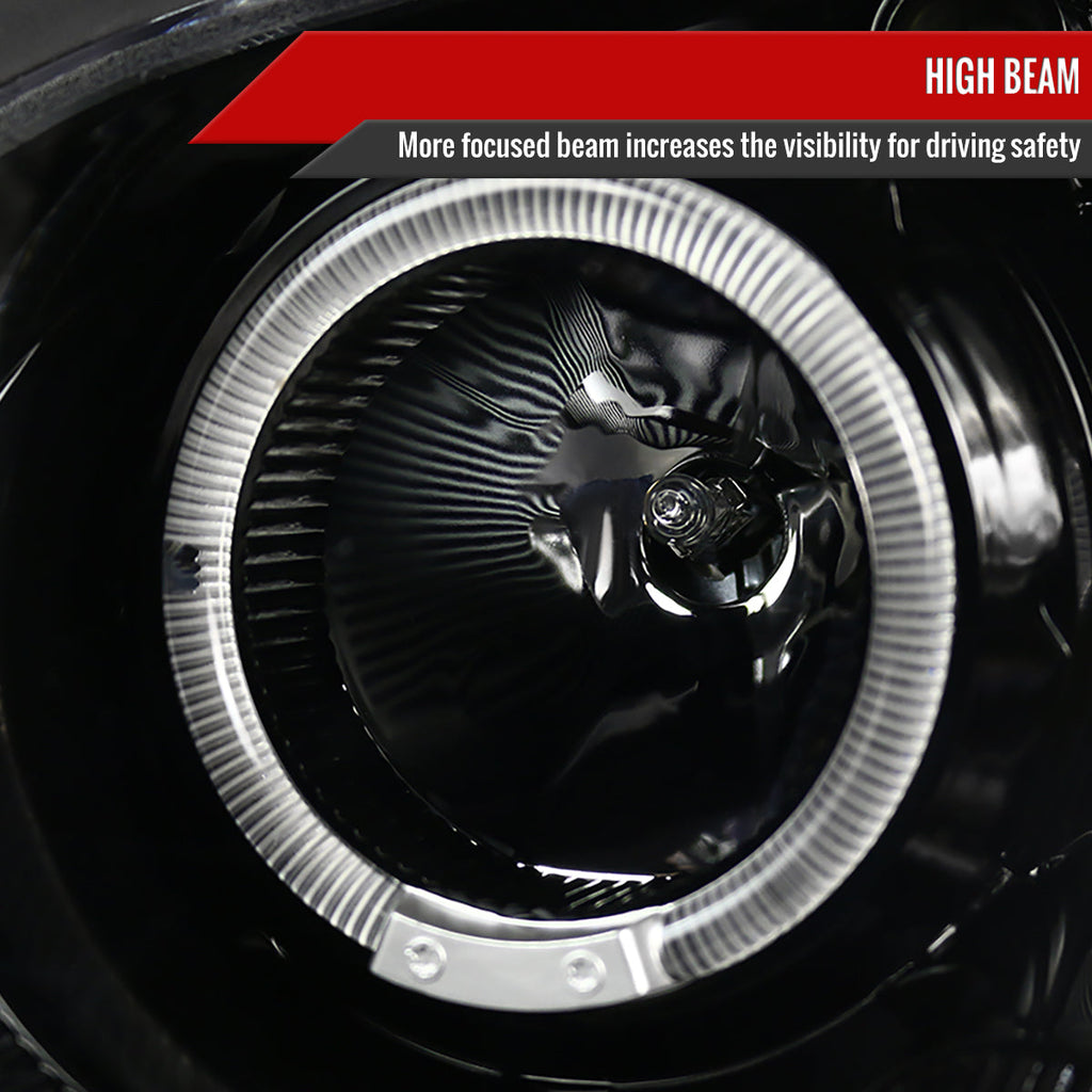 2004-2005 Subaru Impreza WRX/STI Outback Dual Halo Projector Headlights (Jet Black Housing/Clear Lens)