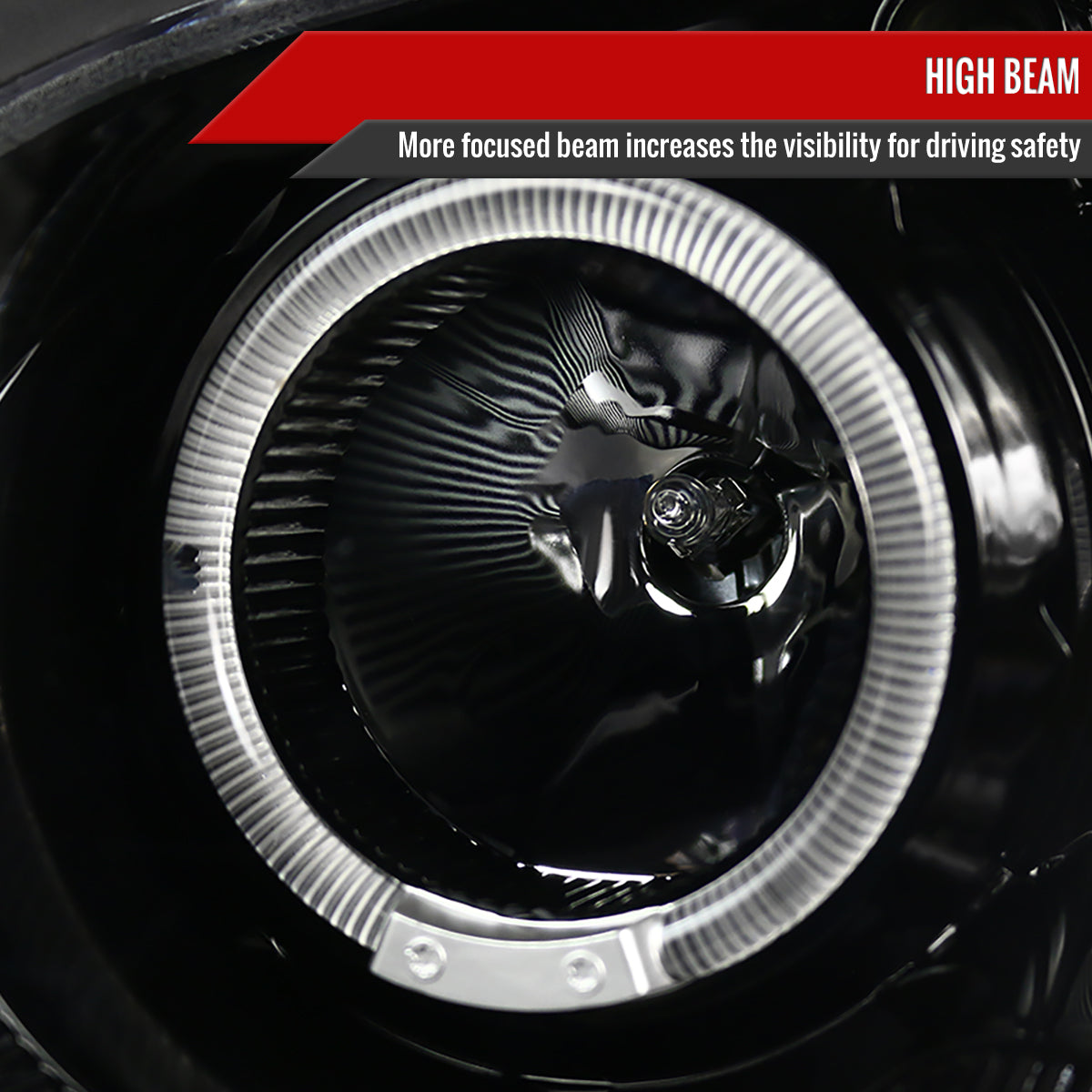2004-2005 Subaru Impreza WRX/STI Outback Dual Halo Projector Headlights (Jet Black Housing/Clear Lens)