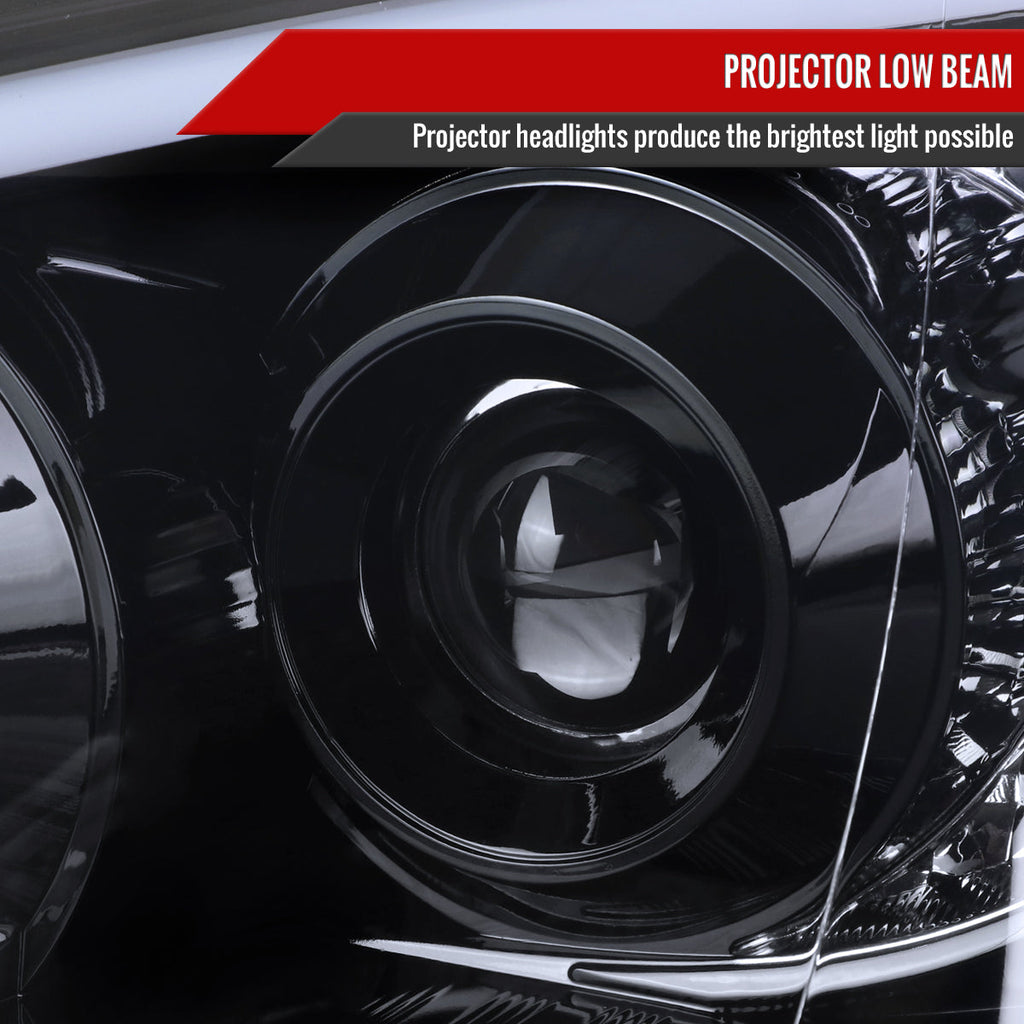 2004-2005 Subaru Impreza WRX/STI Outback Projector Headlights w/ LED Light Bar (Glossy Black Housing/Smoked Lens)