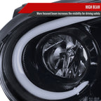 2004-2005 Subaru Impreza WRX/STI Outback Projector Headlights w/ LED Light Bar (Glossy Black Housing/Smoked Lens)