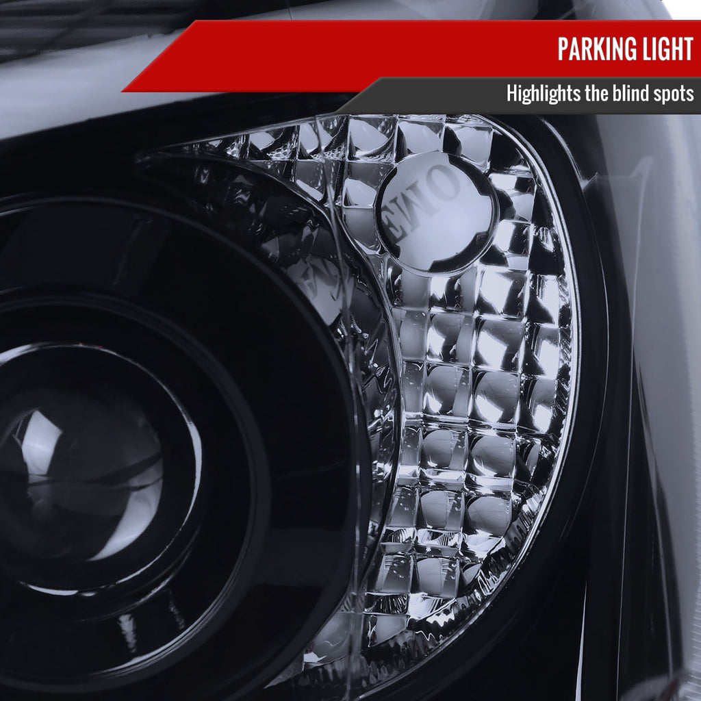 2004-2005 Subaru Impreza WRX/STI Outback Projector Headlights w/ LED Light Bar (Glossy Black Housing/Smoked Lens)