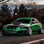 2004-2005 Subaru Impreza WRX/STI Outback Projector Headlights w/ LED Light Bar (Glossy Black Housing/Smoked Lens)