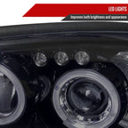 2004-2005 Subaru Impreza WRX/STI Outback Dual Halo Projector Headlights (Glossy Black Housing/Smoked Lens)
