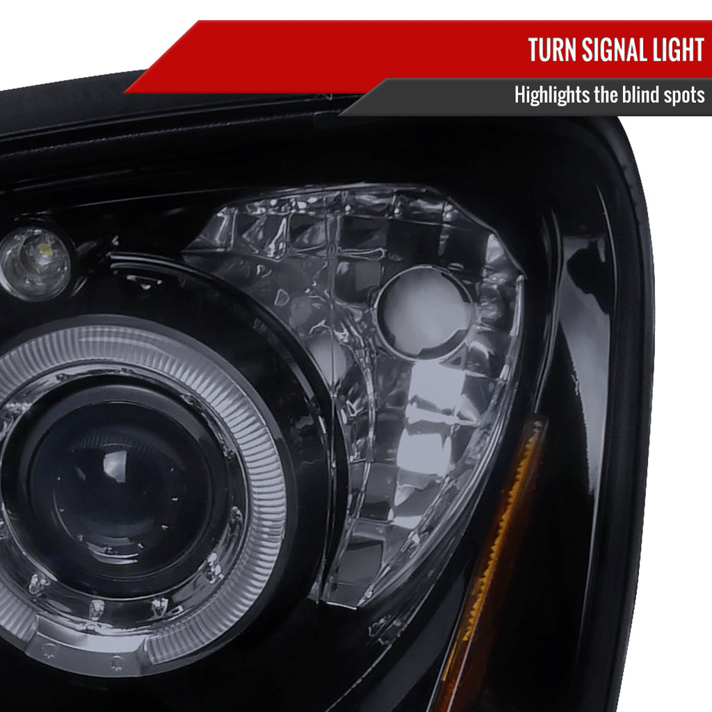 2004-2005 Subaru Impreza WRX/STI Outback Dual Halo Projector Headlights (Glossy Black Housing/Smoked Lens)