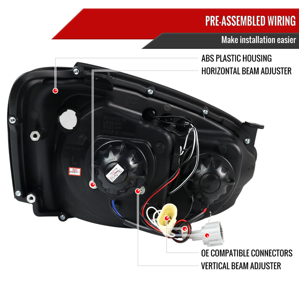 2004-2005 Subaru Impreza WRX/STI Outback Dual Halo Projector Headlights (Glossy Black Housing/Smoked Lens)