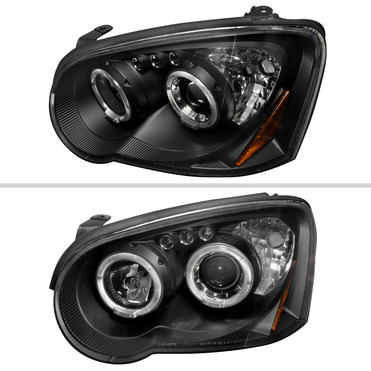 2004-2005 Subaru Impreza WRX/STI Outback Dual Halo Projector Headlights (Matte Black Housing/Clear Lens)