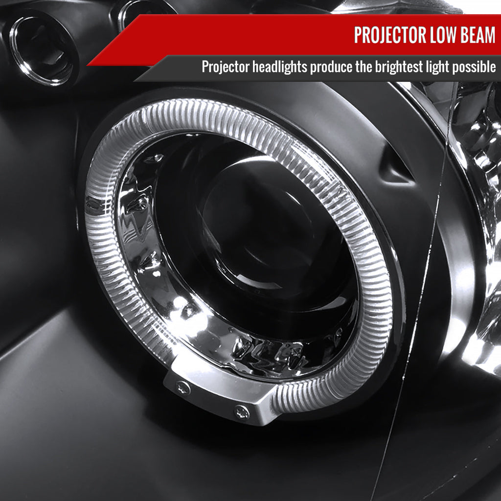 2004-2005 Subaru Impreza WRX/STI Outback Dual Halo Projector Headlights (Matte Black Housing/Clear Lens)