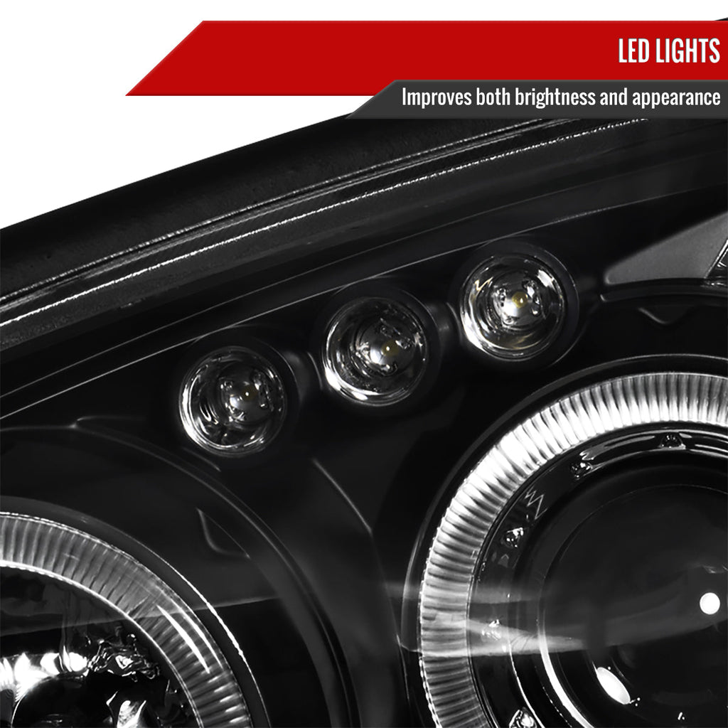 2004-2005 Subaru Impreza WRX/STI Outback Dual Halo Projector Headlights (Matte Black Housing/Clear Lens)