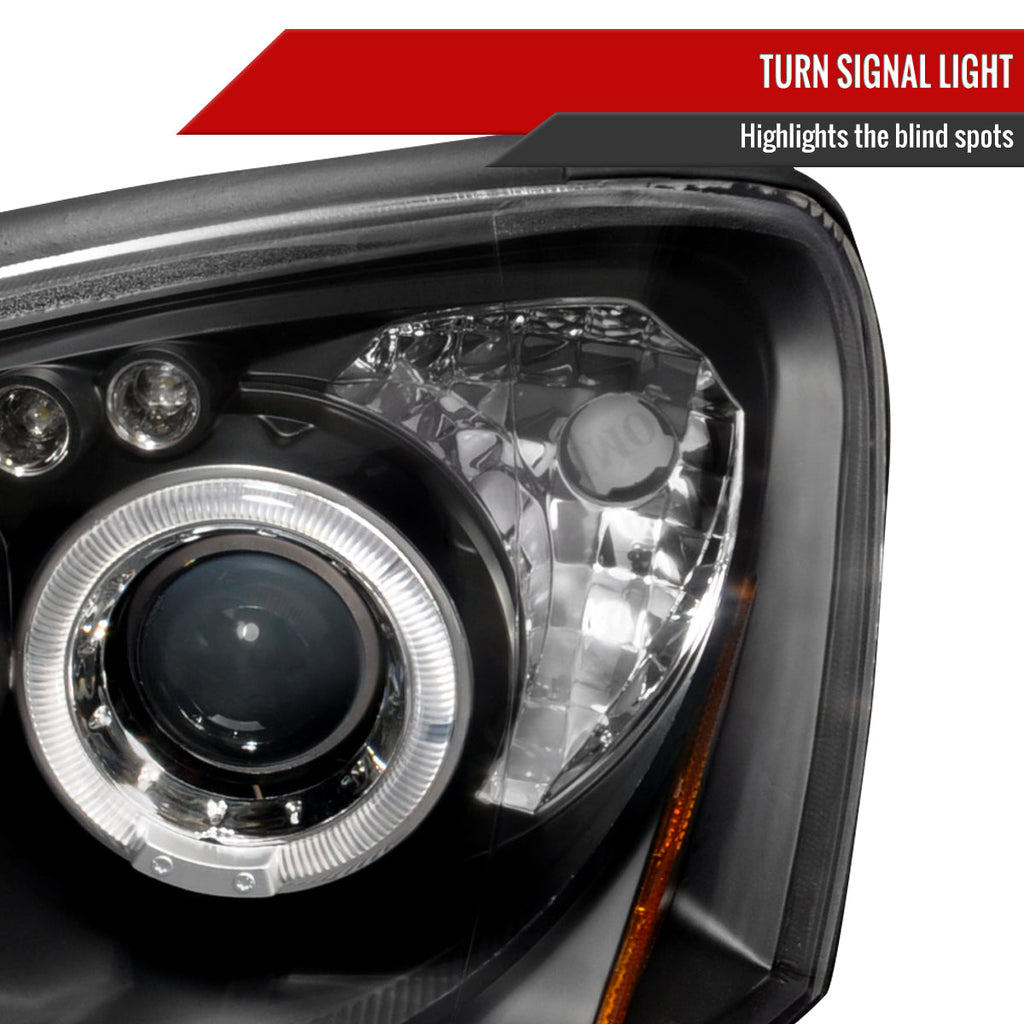 2004-2005 Subaru Impreza WRX/STI Outback Dual Halo Projector Headlights (Matte Black Housing/Clear Lens)