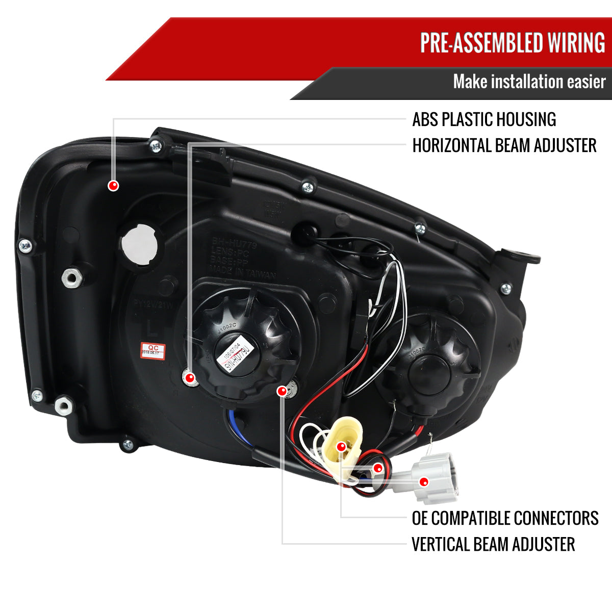 2004-2005 Subaru Impreza WRX/STI Outback Dual Halo Projector Headlights (Matte Black Housing/Clear Lens)