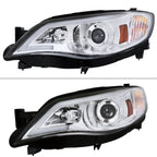 2008-2014 Subaru Impreza WRX/ 2008-2011 Outback Sport LED Bar Projector Headlights (Chrome Housing/Clear Lens)