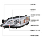 2008-2014 Subaru Impreza WRX/ 2008-2011 Outback Sport LED Bar Projector Headlights (Chrome Housing/Clear Lens)