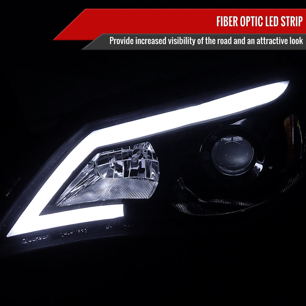 2008-2014 Subaru Impreza WRX / 2008-2011 Outback Sport LED Bar Projector Headlights (Glossy Black Housing/Smoked Lens)