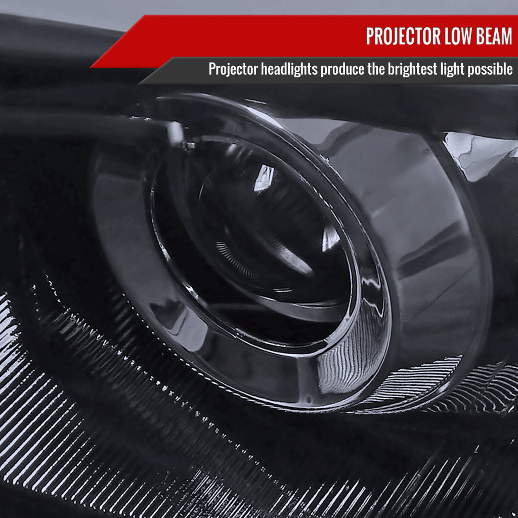 2008-2014 Subaru Impreza WRX / 2008-2011 Outback Sport LED Bar Projector Headlights (Glossy Black Housing/Smoked Lens)