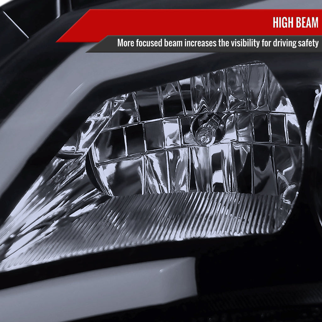 2008-2014 Subaru Impreza WRX / 2008-2011 Outback Sport LED Bar Projector Headlights (Glossy Black Housing/Smoked Lens)