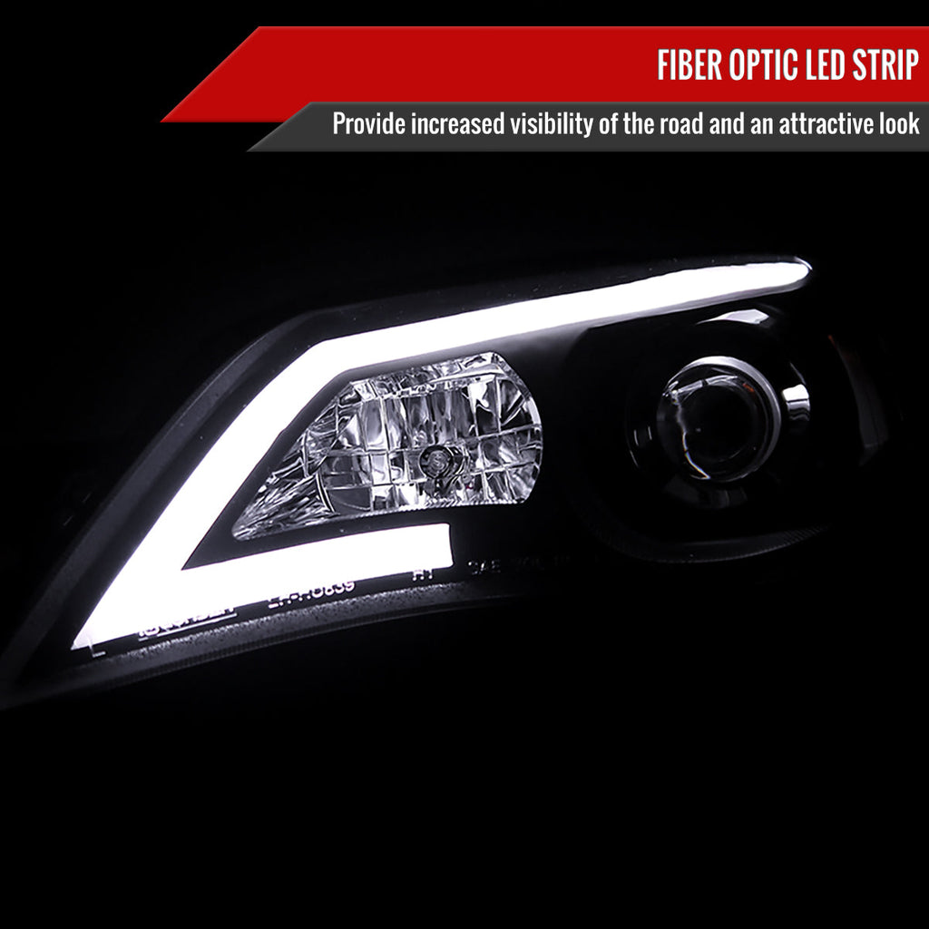 2008-2014 Subaru Impreza WRX / 2008-2011 Outback Sport LED Bar Projector Headlights (Matte Black Housing/Clear Lens)