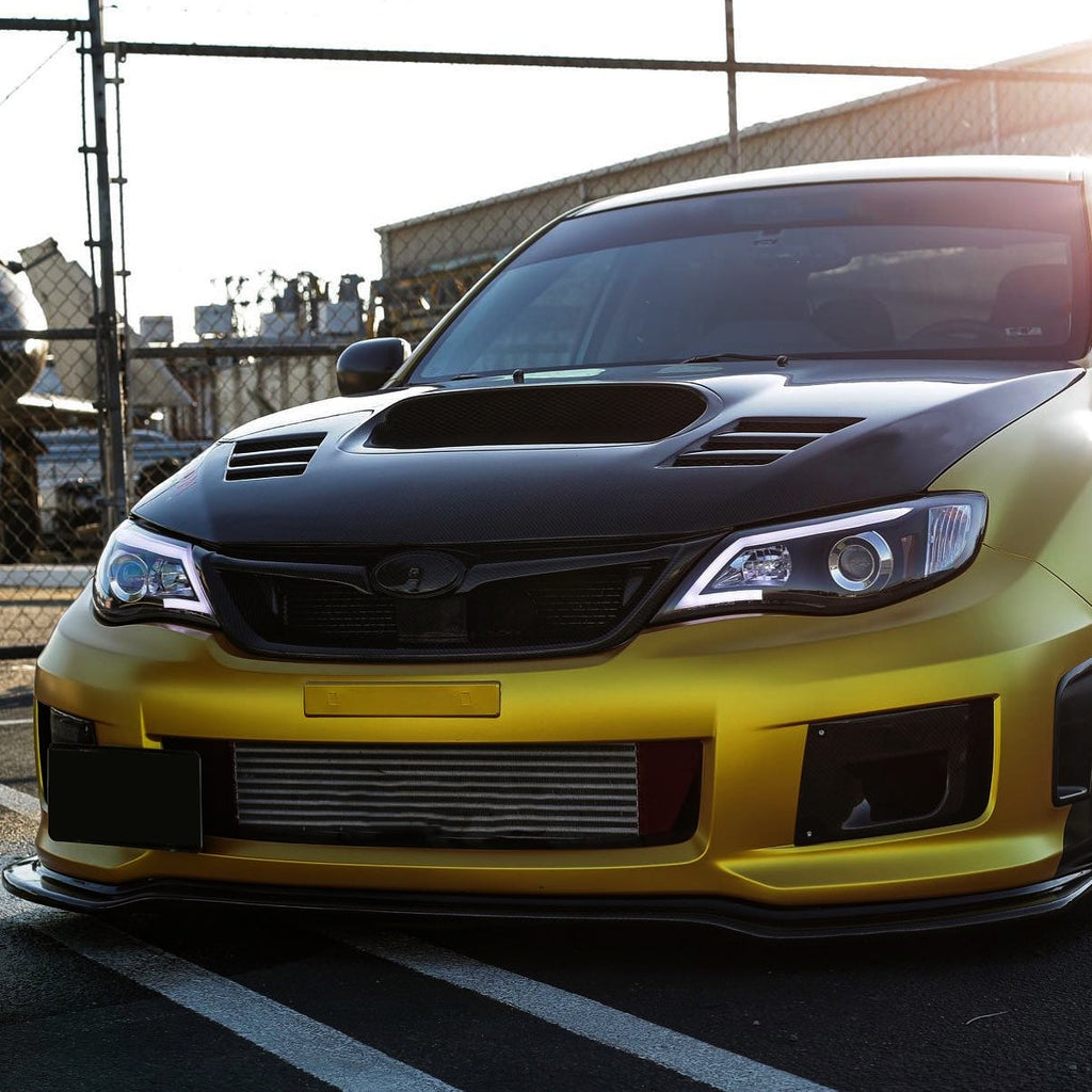 2008-2014 Subaru Impreza WRX / 2008-2011 Outback Sport LED Bar Projector Headlights (Matte Black Housing/Clear Lens)
