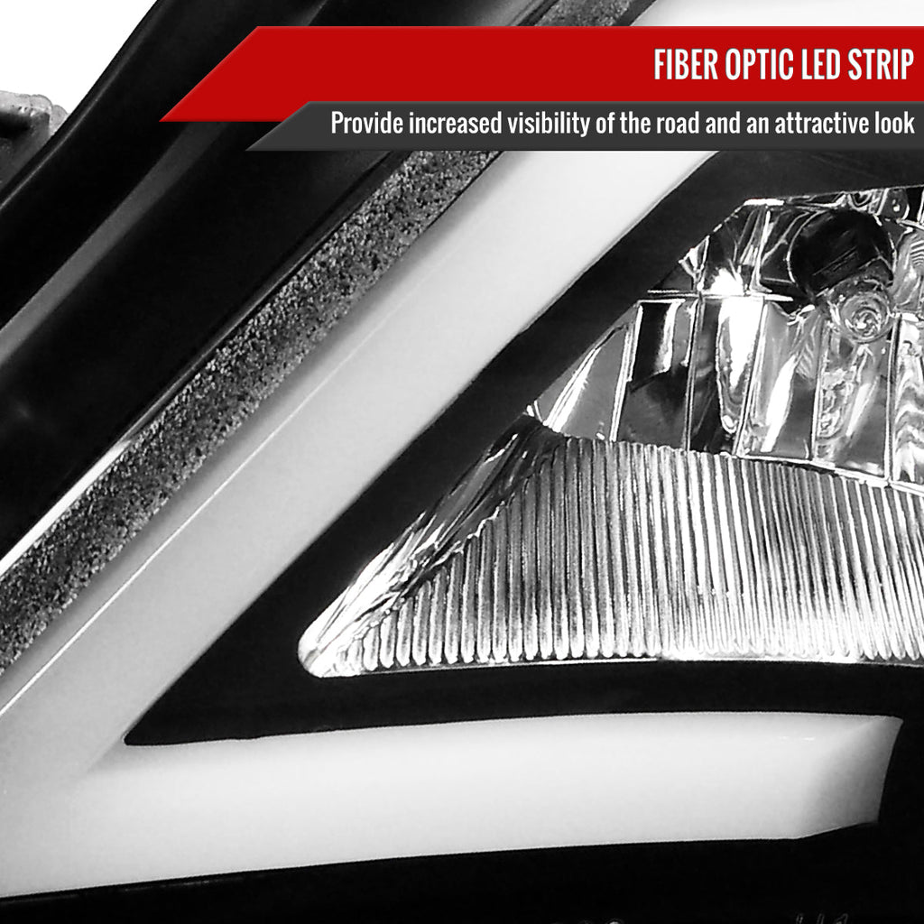 2008-2014 Subaru Impreza WRX / 2008-2011 Outback Sport LED Bar Projector Headlights (Matte Black Housing/Clear Lens)
