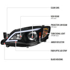 2008-2014 Subaru Impreza WRX / 2008-2011 Outback Sport LED Bar Projector Headlights (Matte Black Housing/Clear Lens)