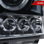 2005-2015 Nissan Xterra Dual Halo Projector Headlights (Glossy Black Housing/Smoked Lens)