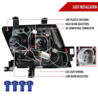 2005-2015 Nissan Xterra Dual Halo Projector Headlights (Glossy Black Housing/Smoked Lens)