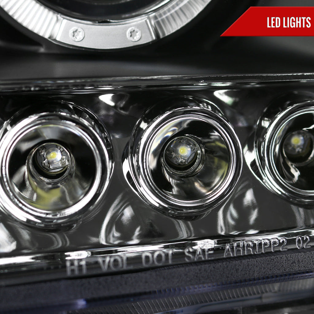 2005-2015 Nissan Xterra Dual Halo Projector Headlights (Matte Black Housing/Clear Lens)