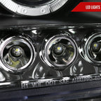 2005-2015 Nissan Xterra Dual Halo Projector Headlights (Matte Black Housing/Clear Lens)