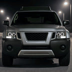2005-2015 Nissan Xterra Dual Halo Projector Headlights (Matte Black Housing/Clear Lens)