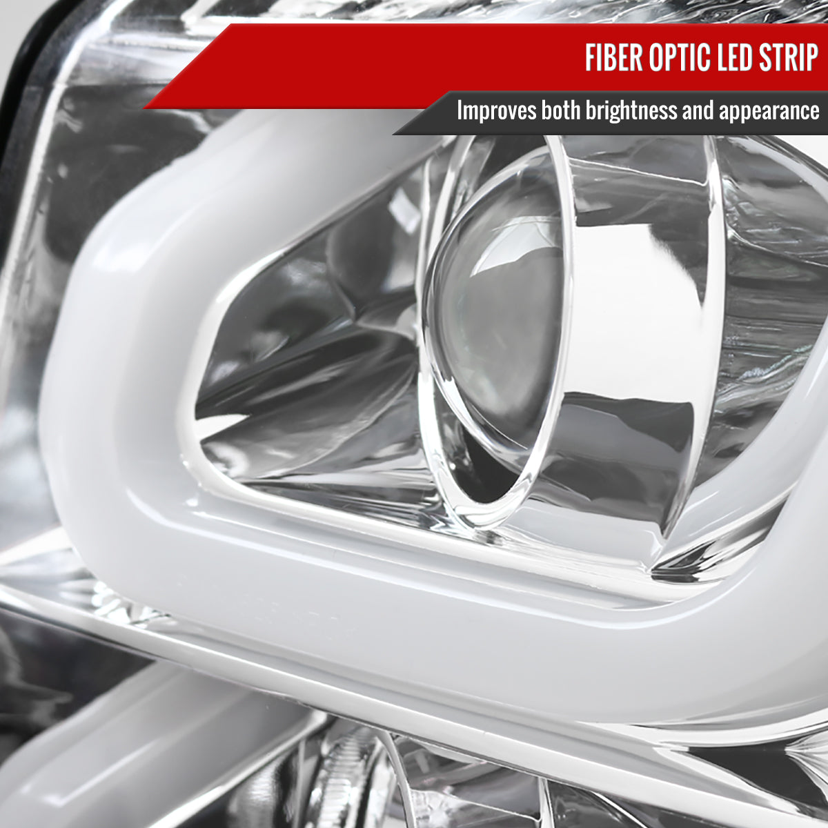 2015-2020 GMC Yukon/Yukon XL LED U-Bar Projector Headlights (Chrome Housing/Clear Lens)