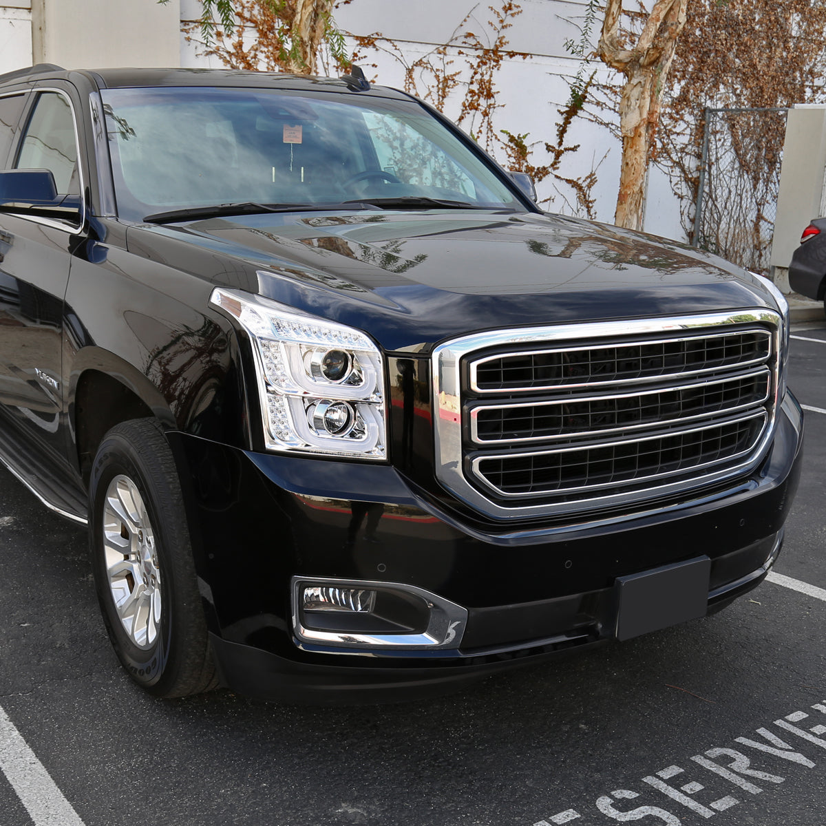 2015-2020 GMC Yukon/Yukon XL LED U-Bar Projector Headlights (Chrome Housing/Clear Lens)
