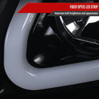 2015-2020 GMC Yukon/Yukon XL LED U-Bar Projector Headlights w/ LED Turn Signal Lights (Glossy Black Housing/Smoked Lens)