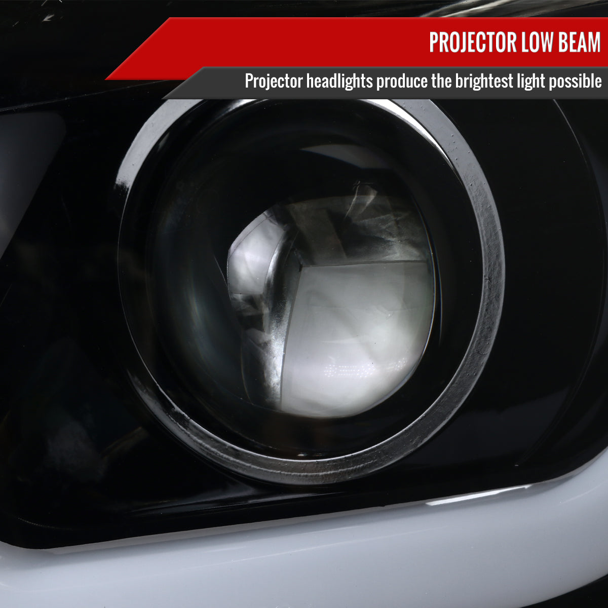 2015-2020 GMC Yukon/Yukon XL LED U-Bar Projector Headlights w/ LED Turn Signal Lights (Glossy Black Housing/Smoked Lens)