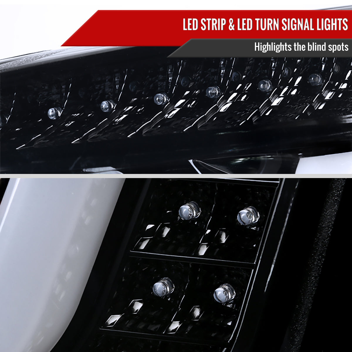 2015-2020 GMC Yukon/Yukon XL LED U-Bar Projector Headlights w/ LED Turn Signal Lights (Glossy Black Housing/Smoked Lens)