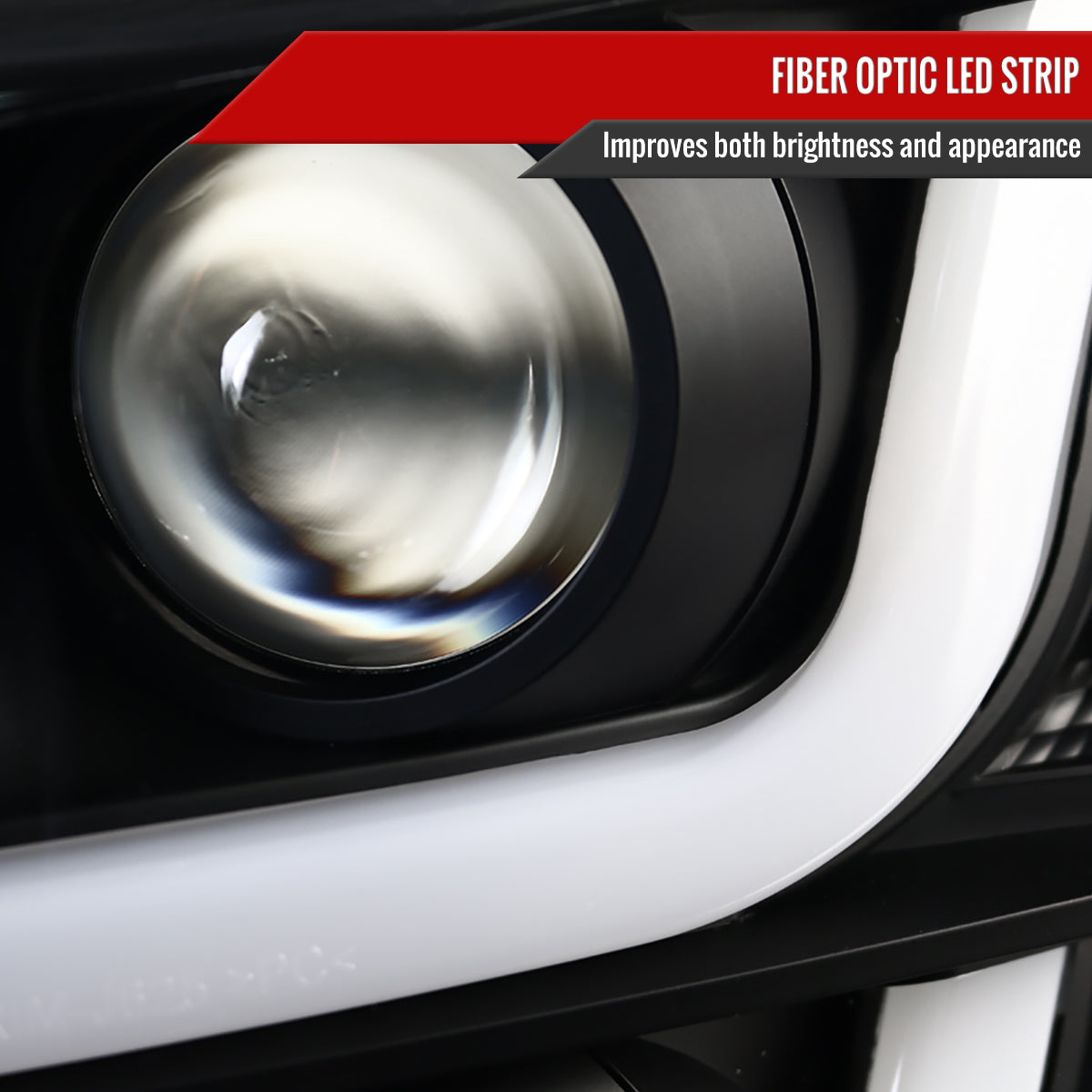 2015-2020 GMC Yukon/Yukon XL LED U-Bar Projector Headlights w/ LED Turn Signal Lights (Matte Black Housing/Clear Lens)