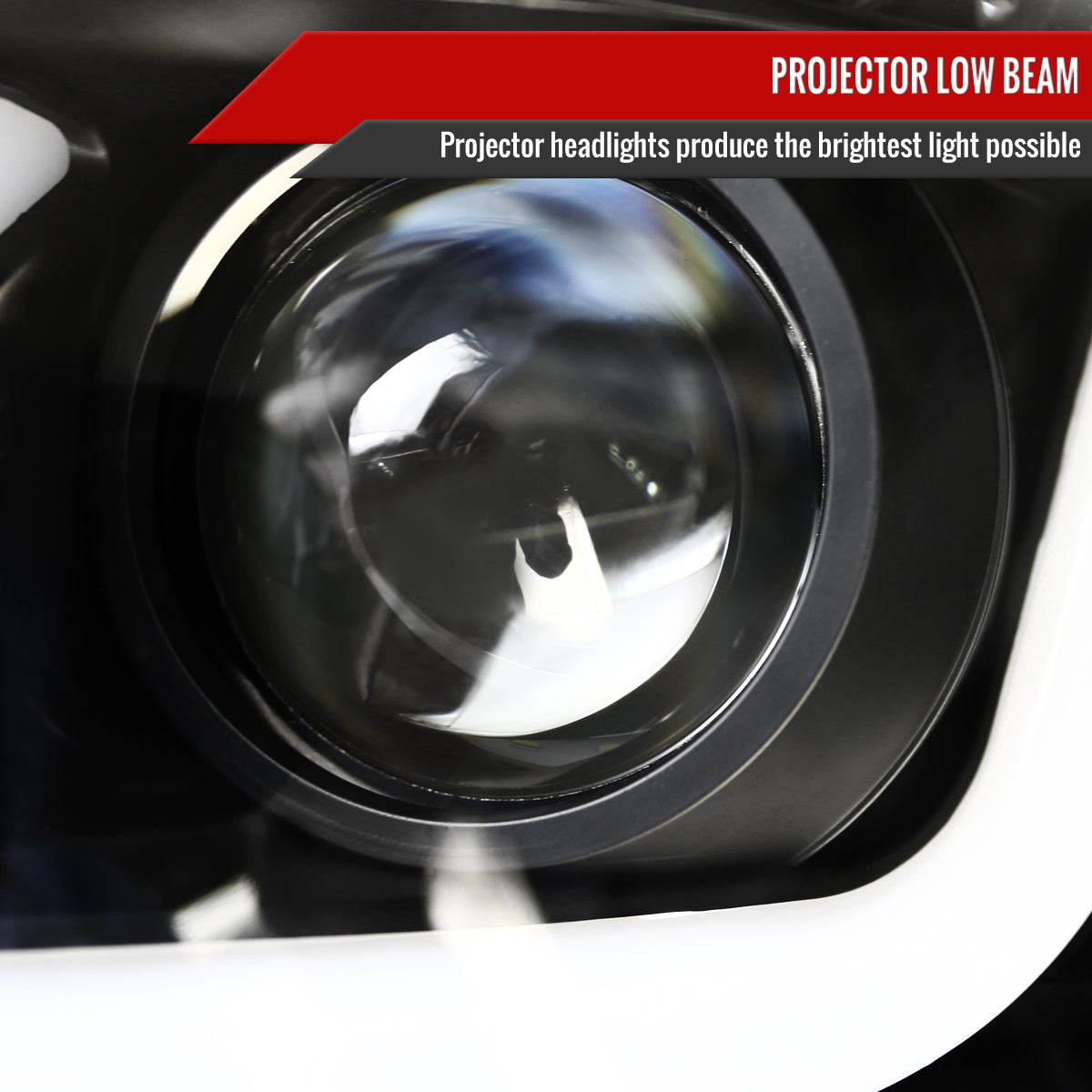 2015-2020 GMC Yukon/Yukon XL LED U-Bar Projector Headlights w/ LED Turn Signal Lights (Matte Black Housing/Clear Lens)