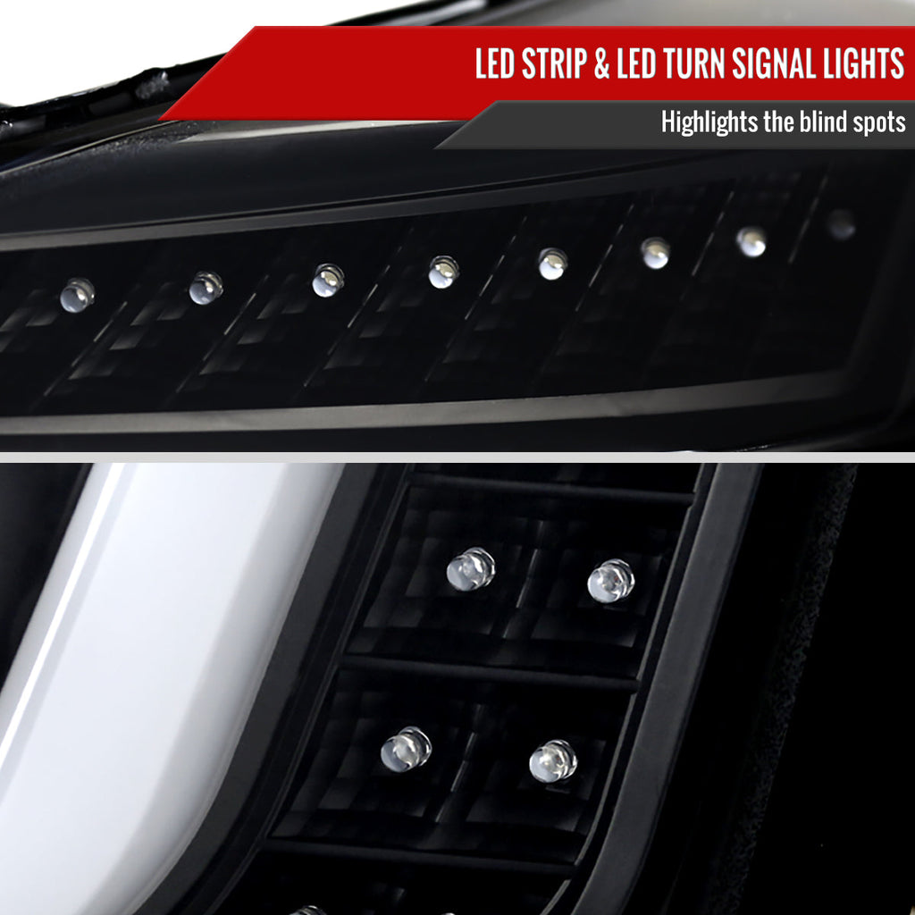 2015-2020 GMC Yukon/Yukon XL LED U-Bar Projector Headlights w/ LED Turn Signal Lights (Matte Black Housing/Clear Lens)