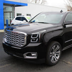 2015-2020 GMC Yukon/Yukon XL LED U-Bar Projector Headlights w/ LED Turn Signal Lights (Matte Black Housing/Clear Lens)