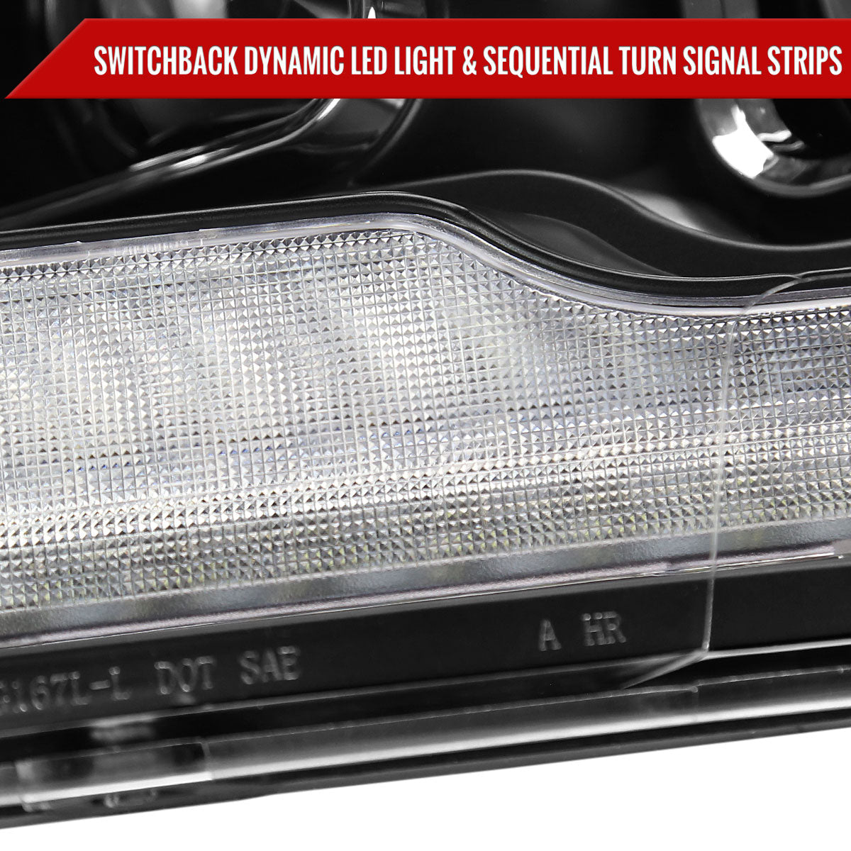 2009-2018 Dodge RAM 1500  / 2019-2021 RAM Classic / 2010-2018 RAM 2500 3500 Projector Headlights w/ Amber LED Sequential Turn Signal (Matte Black Housing/Clear Lens)
