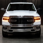 2019??‚??2024 Dodge RAM 1500 Projector Headlights w/ Amber LED Sequential Turn Signals & Startup Animation (Matte Black Housing / Clear Lens)