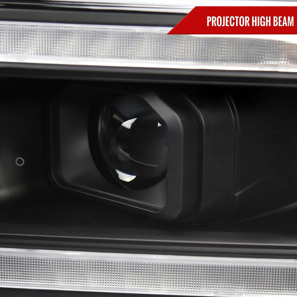 2019-2024 Dodge RAM 2500/3500/4500/5500 Projector Headlights w/ Amber LED Sequential Turn Signal & Starup Animation (Matte Black Housing/Clear Lens)
