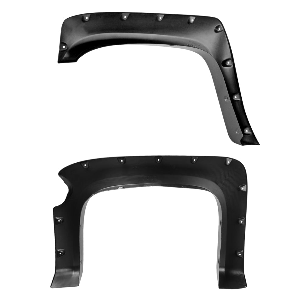 2007-2013 Chevrolet Silverado 1500 69" Short Bed Fleetside Matte Black Rivet Style Fender Flares