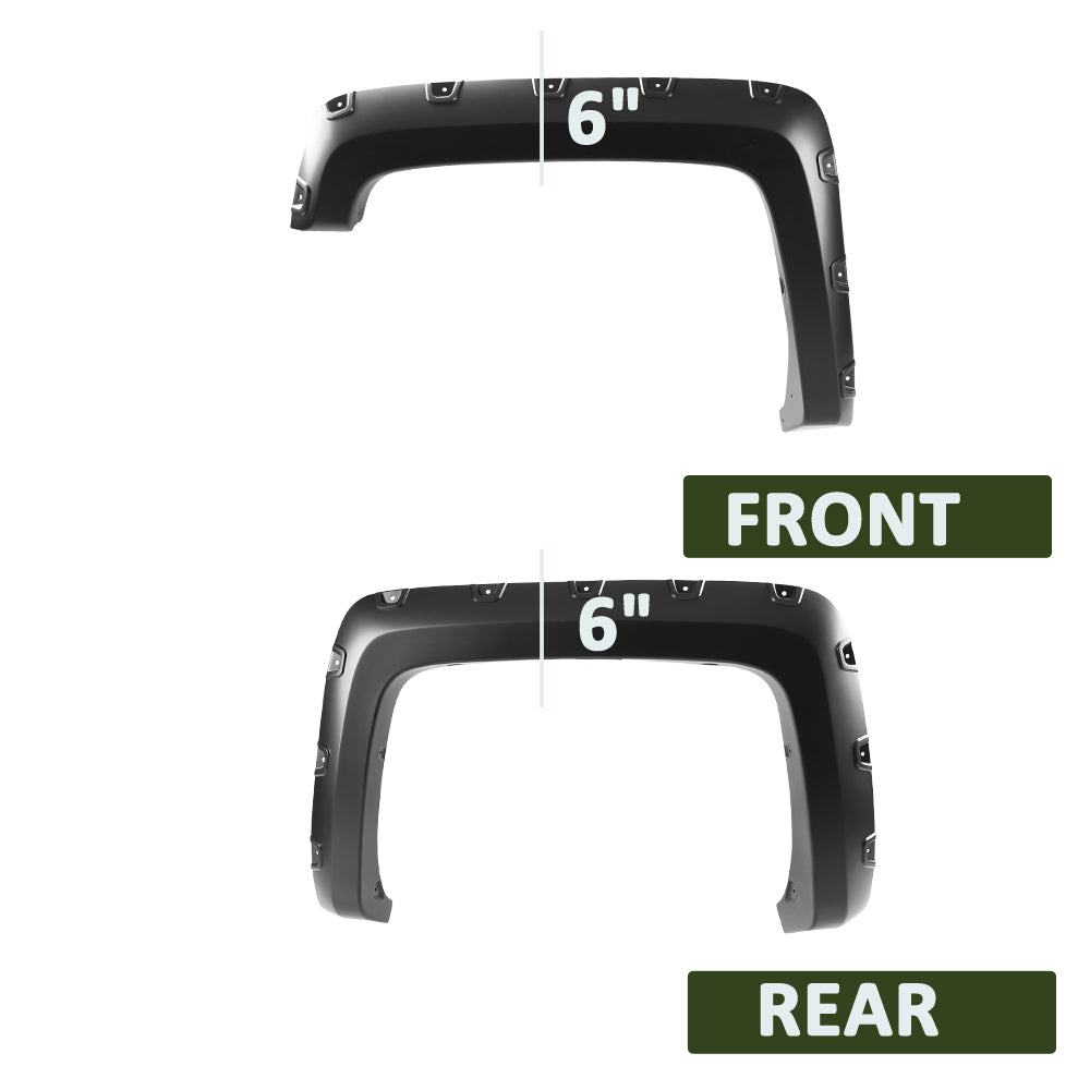 2014-2018 Chevrolet Silverado 2500HD/3500HD Matte Black Rivet Style Fender Flares