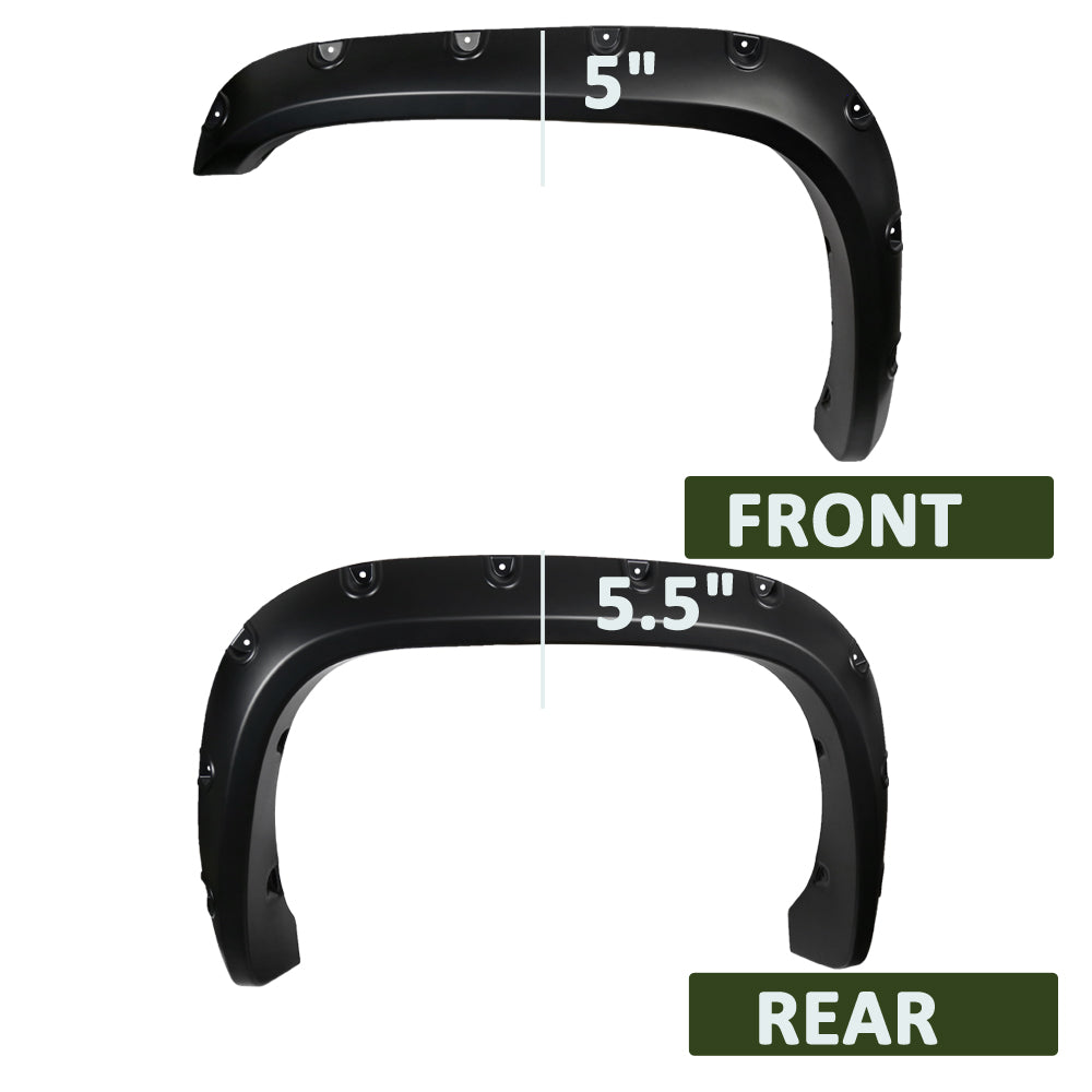 1994-2001 Dodge RAM 1500/2500/3500 Matte Black Rivet Style Fender Flares