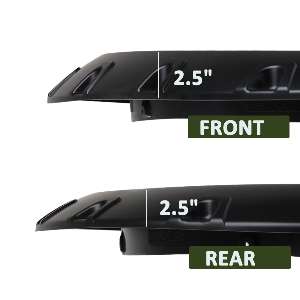 2009-2023 Dodge RAM 1500 Fleetside Matte Black Rivet Style Fender Flares