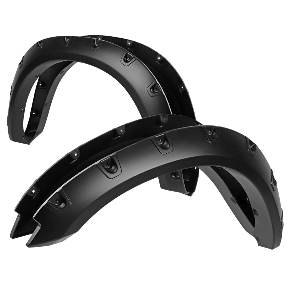 2009-2023 Dodge RAM 1500 Fleetside Matte Black Rivet Style Fender Flares