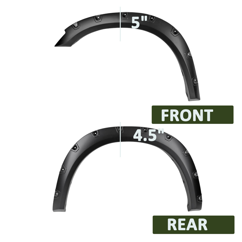 2010 - 2017 Dodge RAM 2500/3500 Matte Black Rivet Style Fender Flares