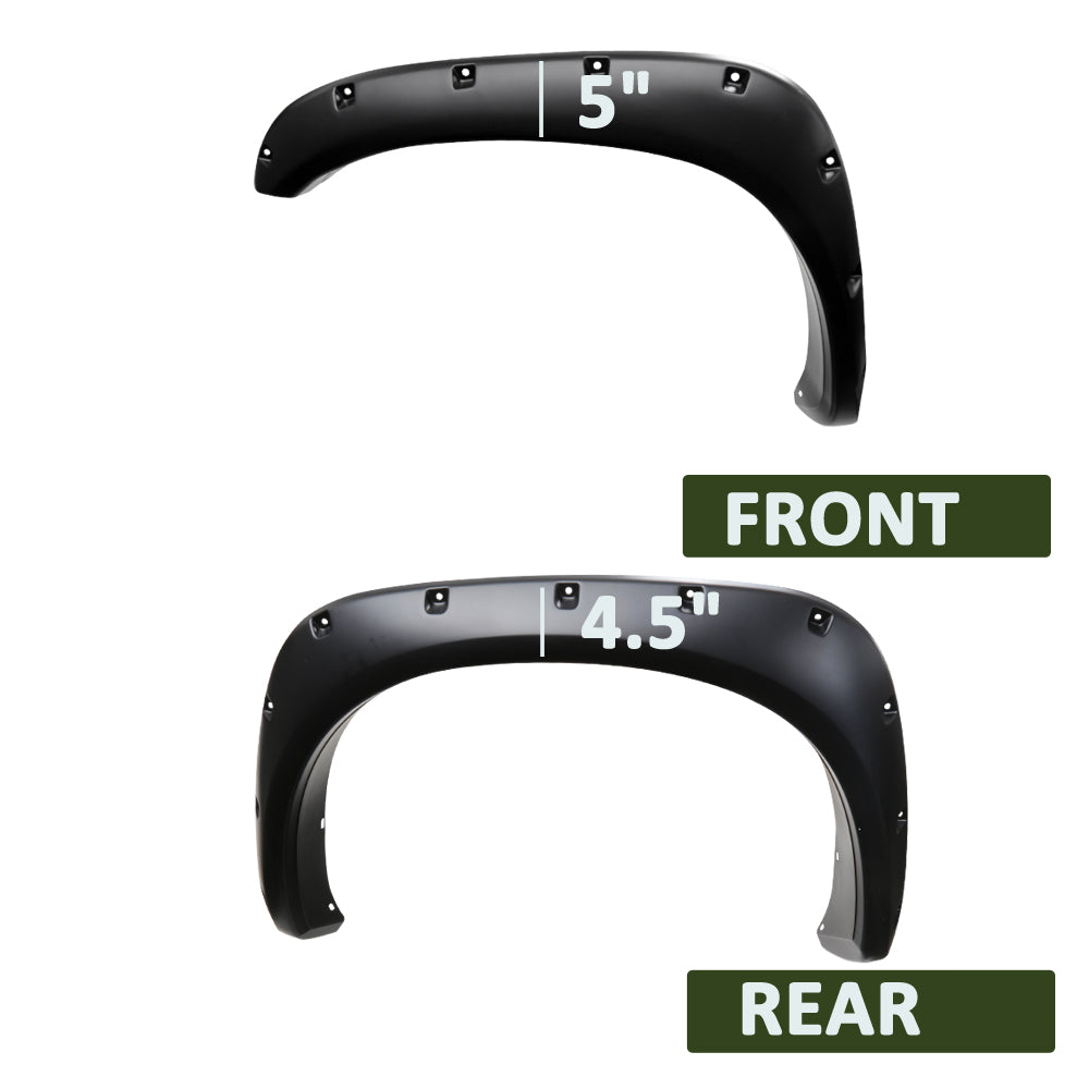 2002-2008 Dodge RAM 1500/ 2003-2009 RAM 2500 3500 Matte Black Rivet Style Fender Flares