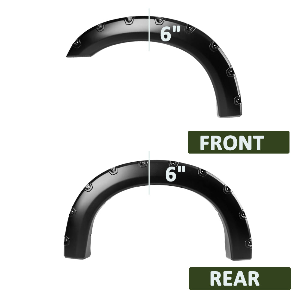 1999-2007 Ford F-250/F-350 SuperDuty Matte Black Rivet Style Fender Flares